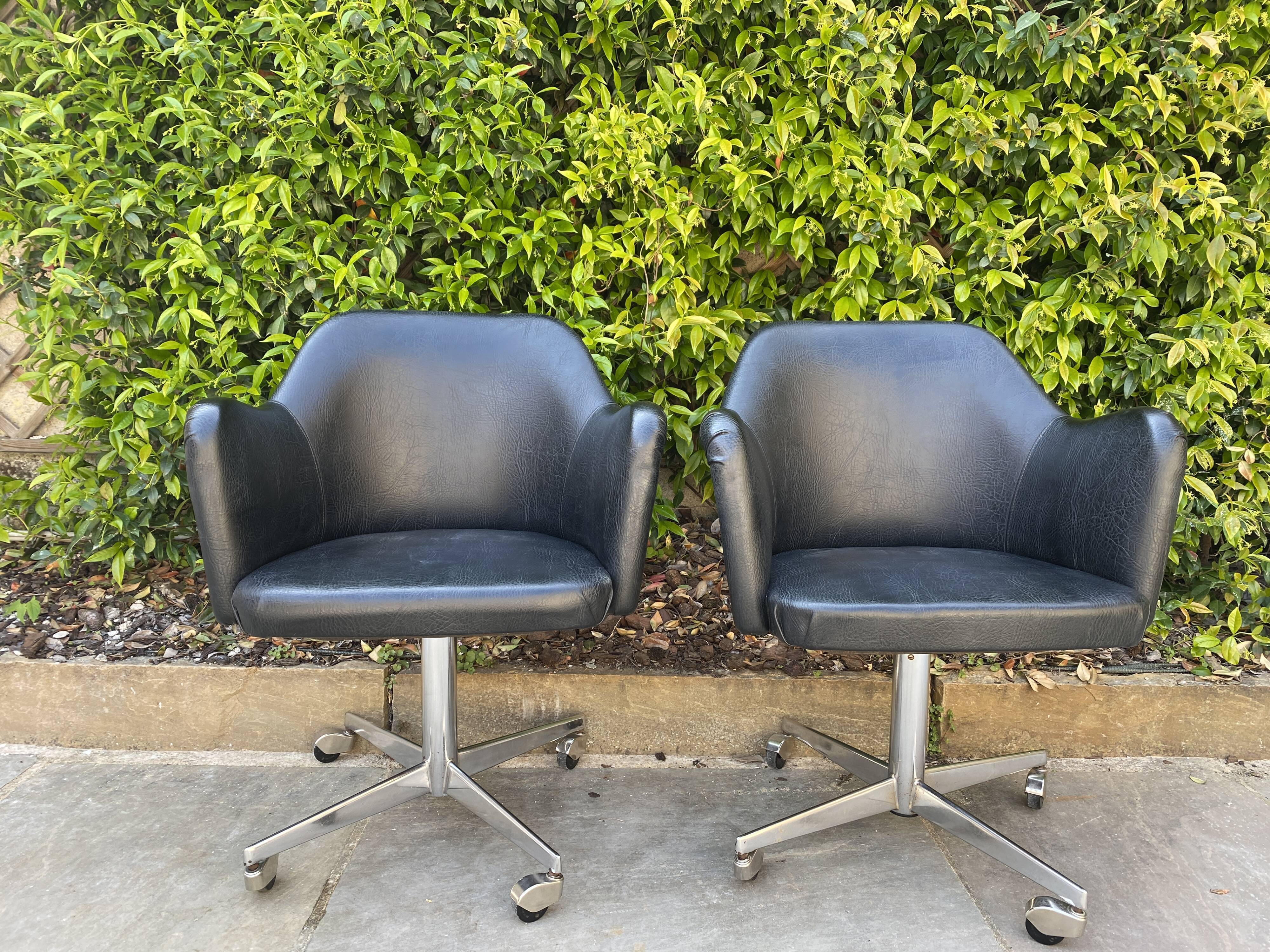 Pair of swivel armchairs 1960s Slovenia