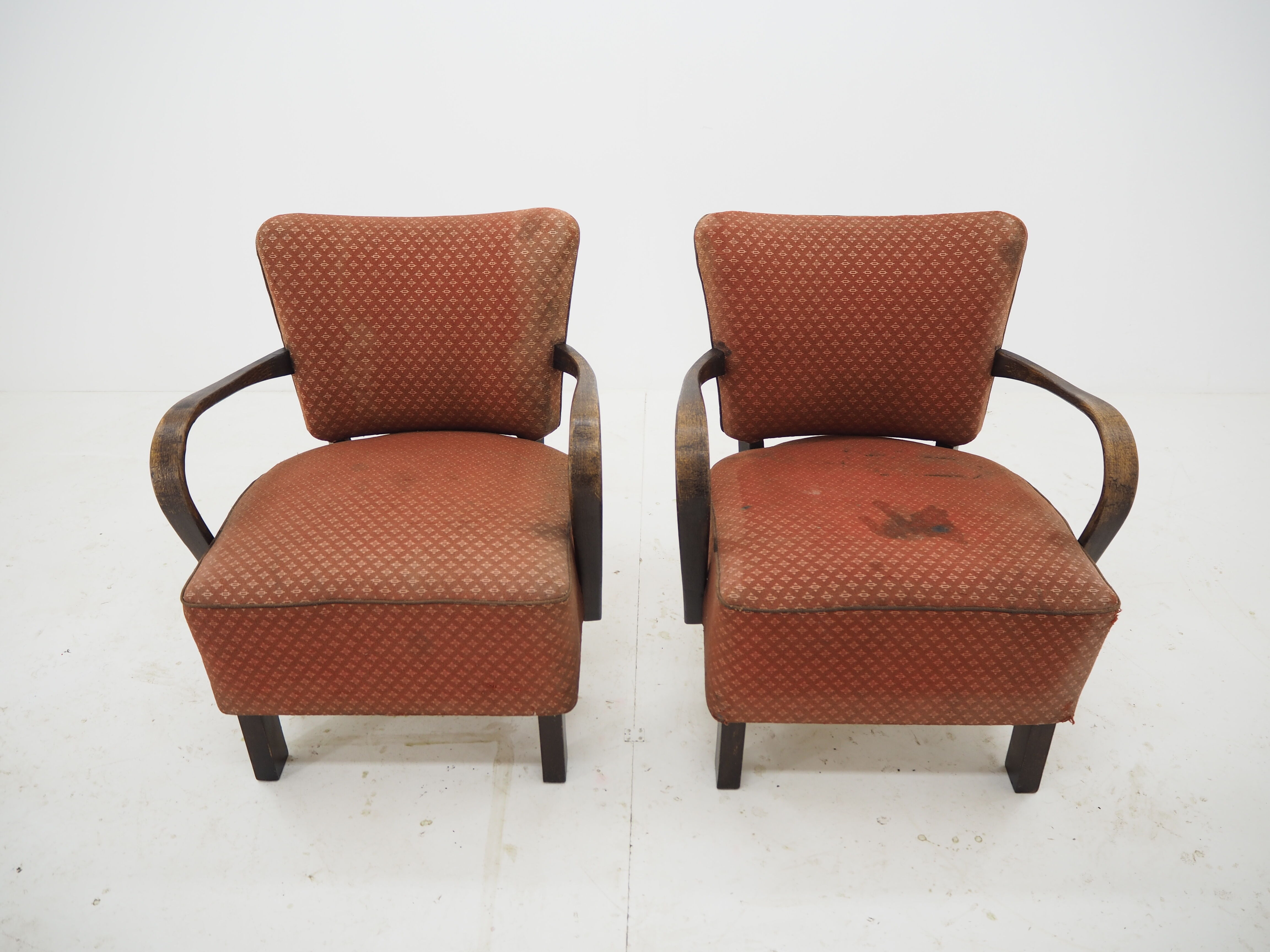 Pair of Art Deco Armchairs by Jindrich Halabala, 1930s