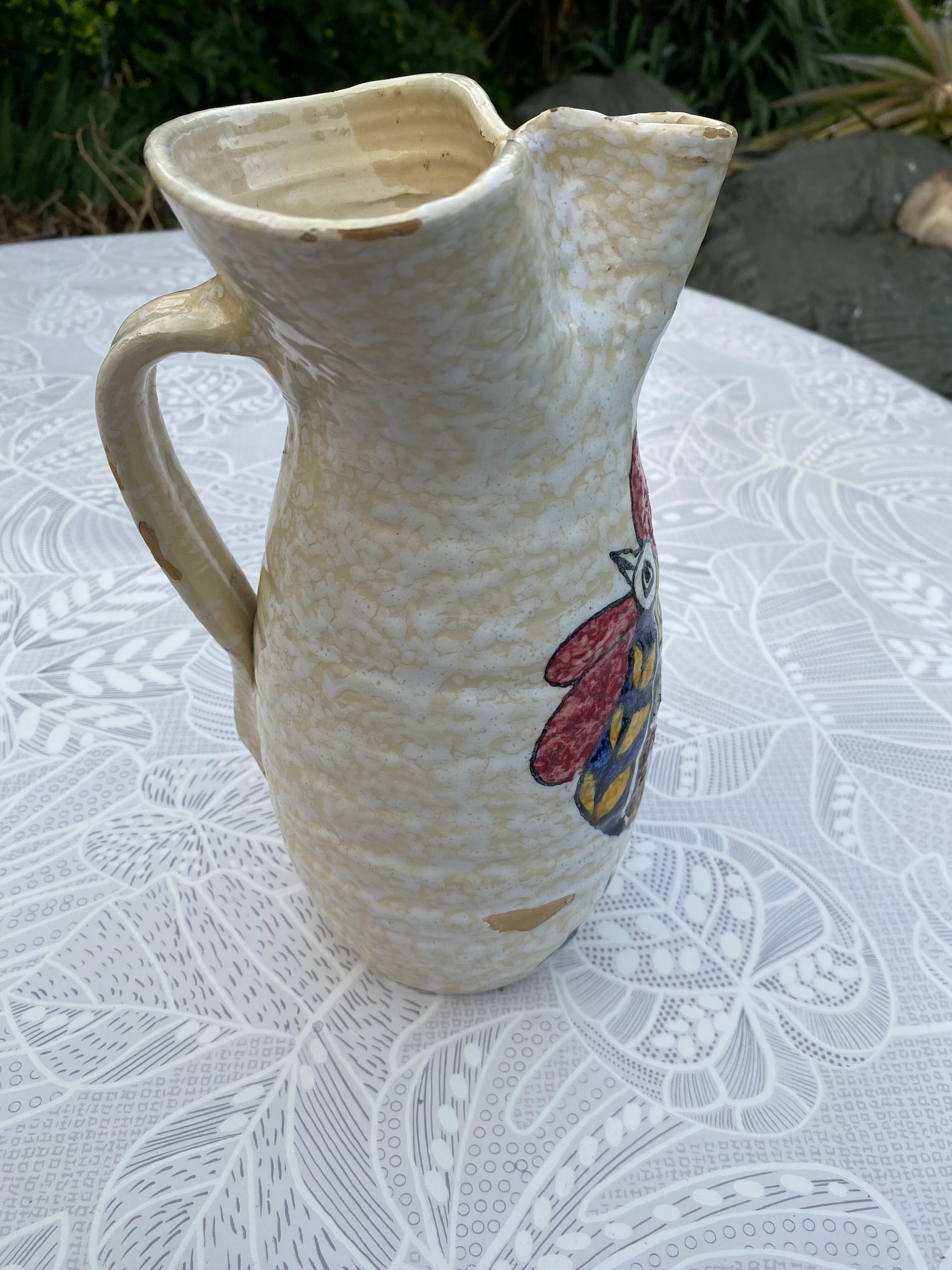 Vintage Ceramic Jug / Pitcher Sanguino Toledo Spain