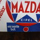 Double-sided enamel plate Piles Mazda Station service