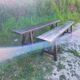 Pair of rustic antique long benches in solid wood – 195 cm