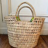 Panier en osier années 70