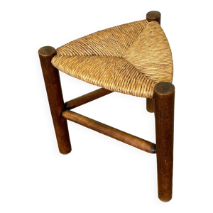 tabouret paillé triangle