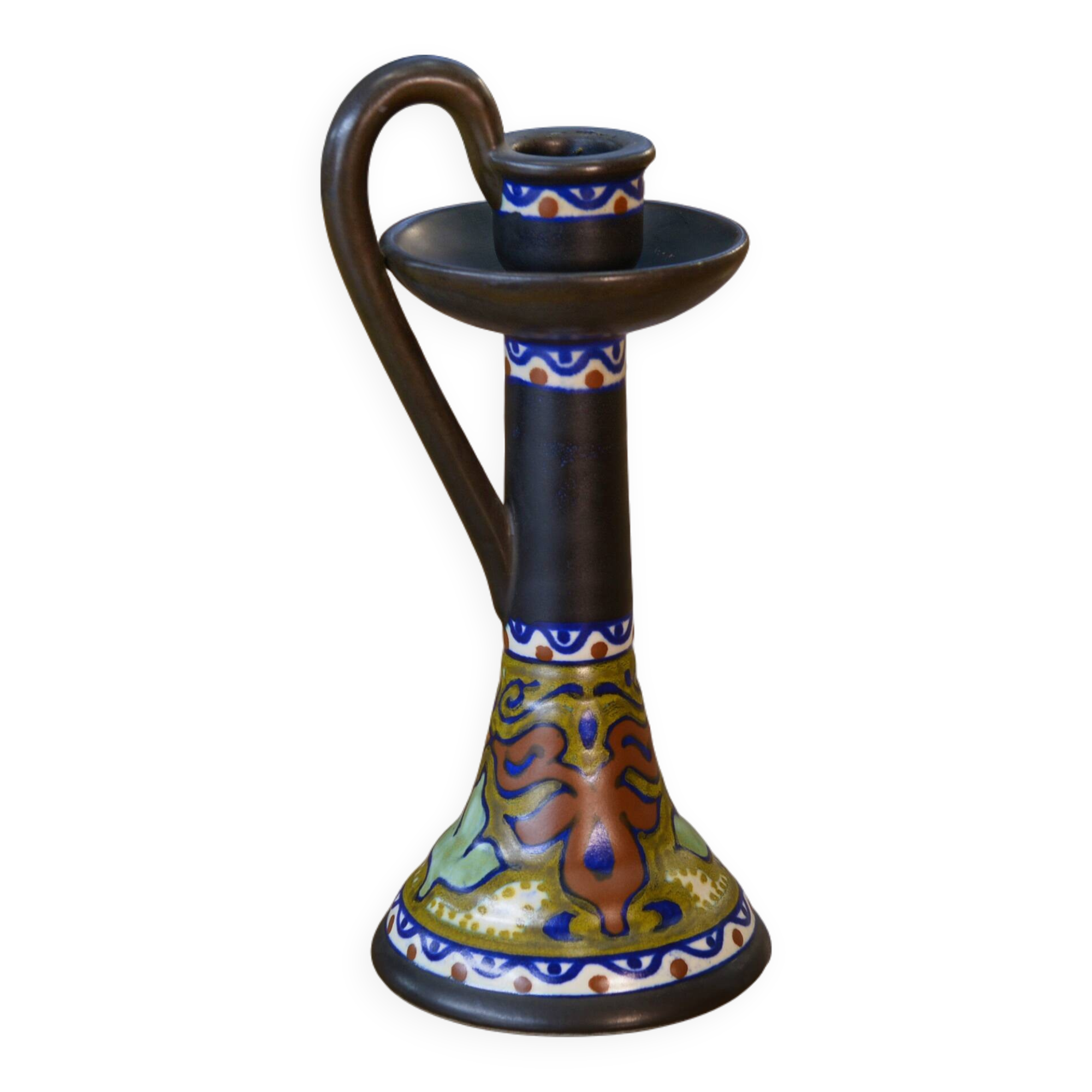 Art Deco ceramic candle holder Gouda Holland 1930's