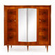 Large Art Deco wardrobe in wood veneer and mirrors, 1930s.