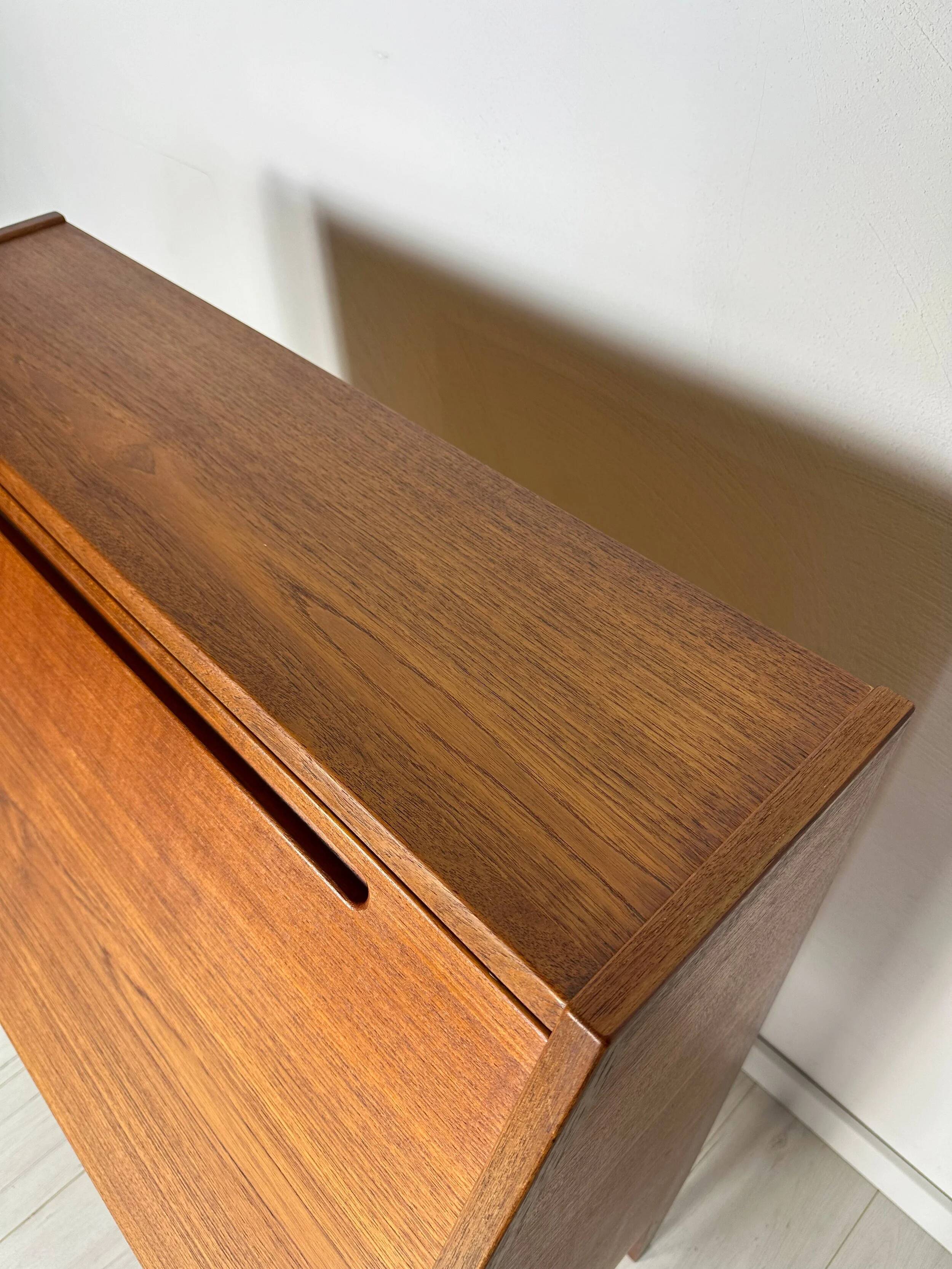 1960s Vintage Danish teak secretary by Kai Kristiansen for HNJ Møbler