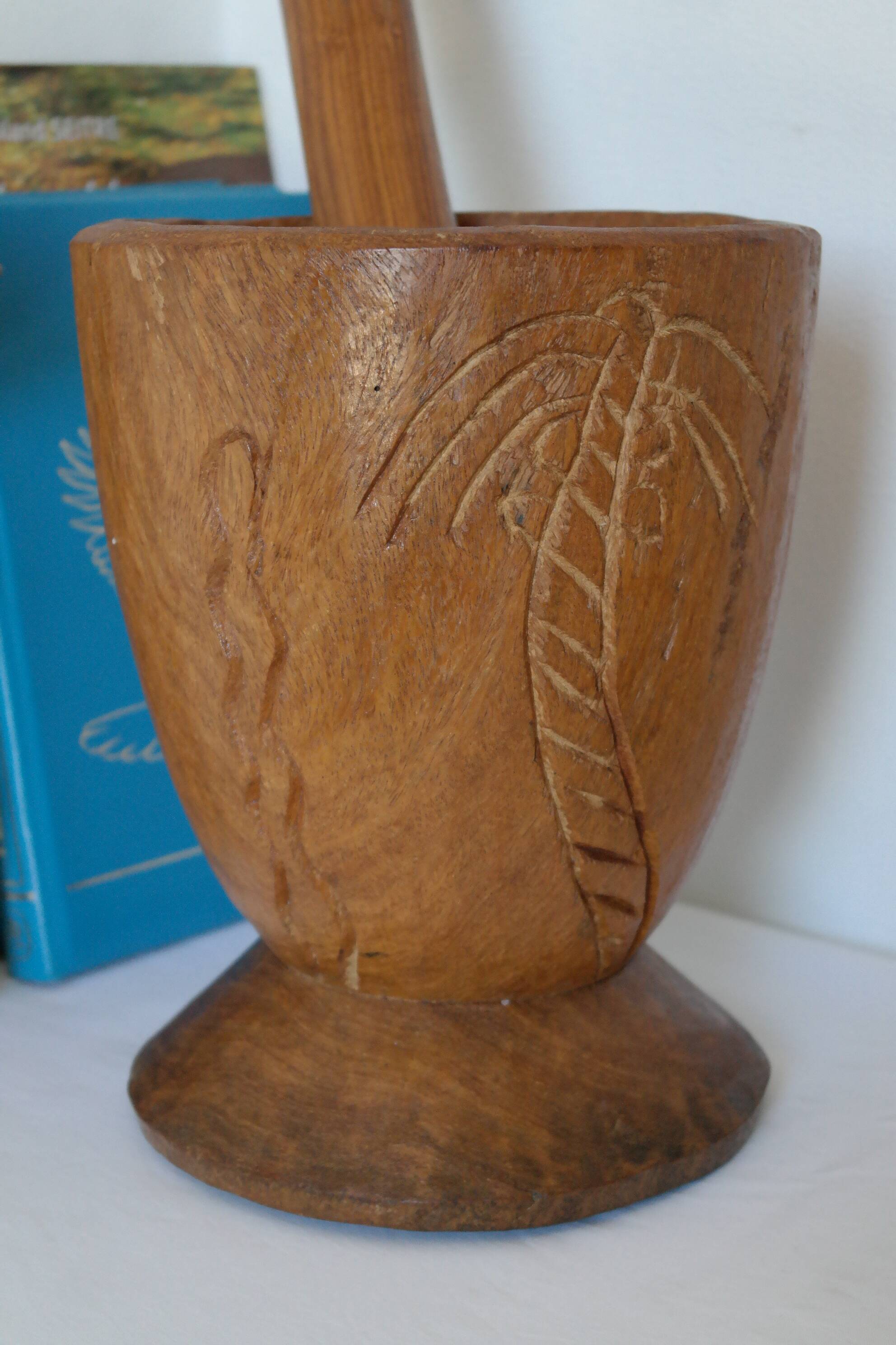 Mortar and pestle made of exotic African wood