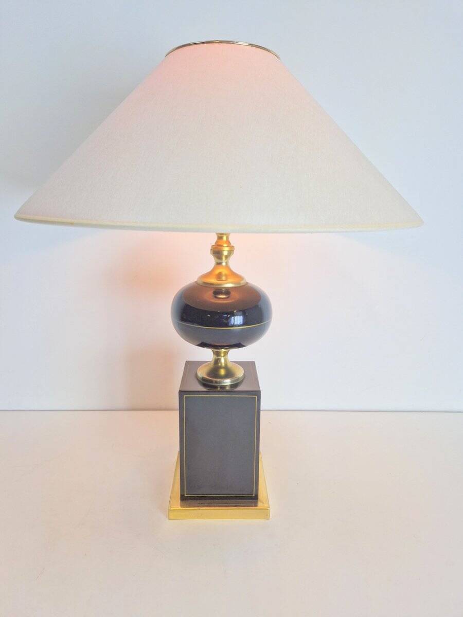 Vintage Regency Brass Table Lamp from Le Dauphin, 1970s