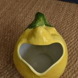 Vintage lemon pitcher barbotine