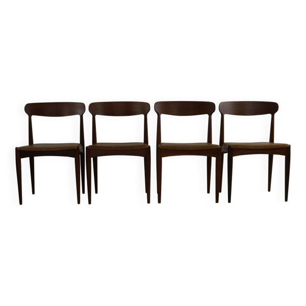 Ensemble de quatre chaises de salle à manger en design danois par Johanned Andersen pour Uldum Møbe.