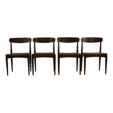 Ensemble de quatre chaises de salle à manger en design danois par Johanned Andersen pour Uldum Møbe.
