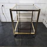 Brass and smoked glass side table from the 70s