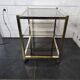 Brass and smoked glass side table from the 70s