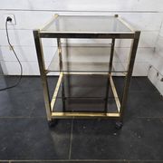 Brass and smoked glass side table from the 70s