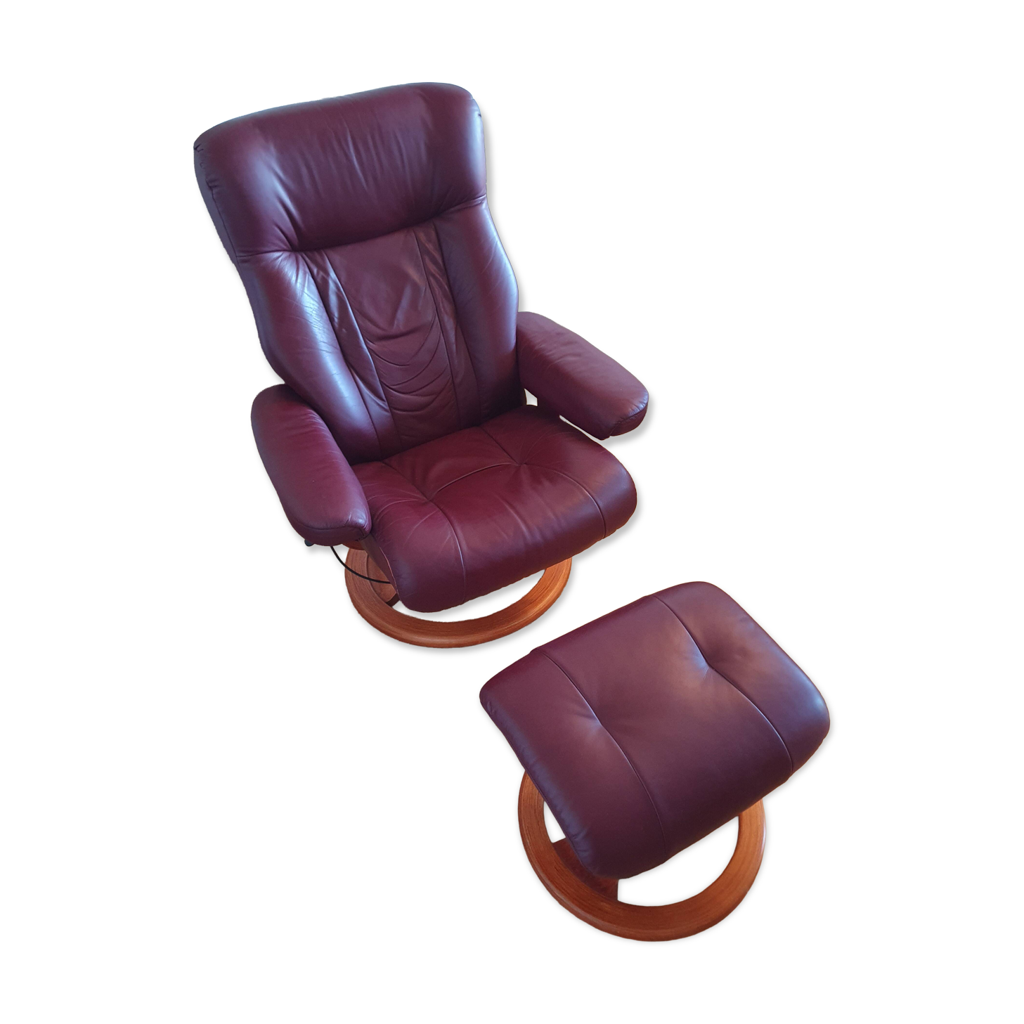 Fauteuil en cuir Anderssons avec repose-pied