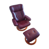 Fauteuil en cuir Anderssons avec repose-pied