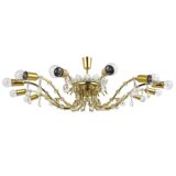 Mid-century floral brass and crystal chandelier by Lobmeyr, 1950s, Austria.