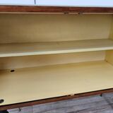 Mid-century 1960s mahogany sideboard with glass top