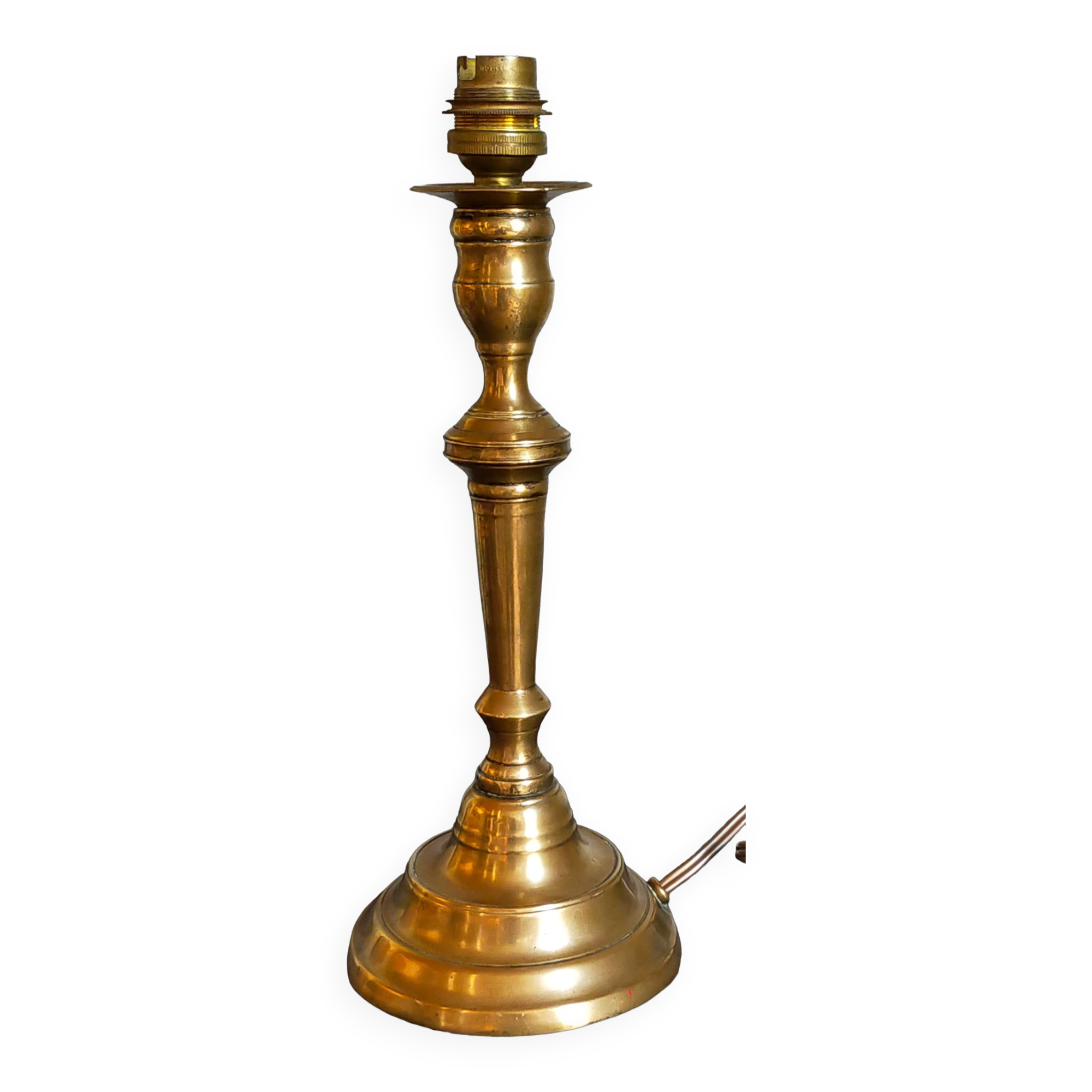Old solid brass lamp base