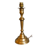 Pied de lampe en laiton massif ancien