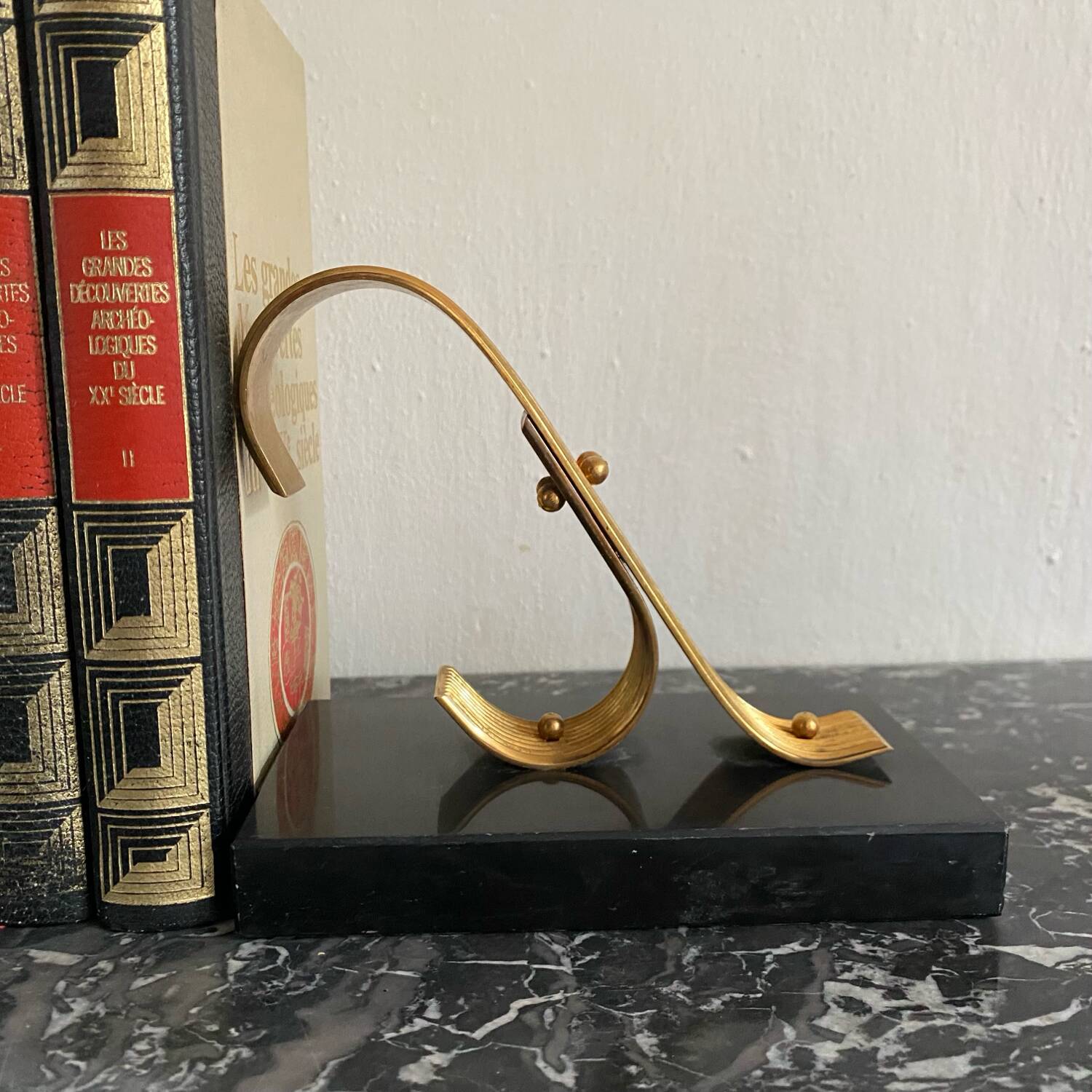 Pair of Modernist Gold Starry Bookends