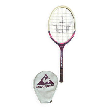 Vintage ADIDAS Lady Wooden Tennis Racket + COQ SPORTIF Case