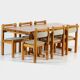 Set of six solid pine vintage mid century modern dining chairs by Danish Thorsø Møbelfabrik, 1960s