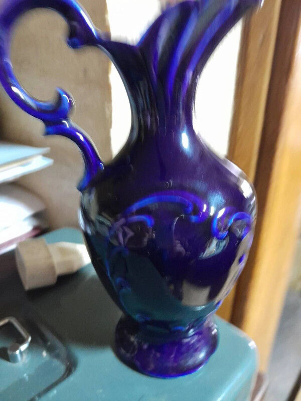 Vase jug porcelain blue