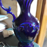 Vase cruche porcelaine bleu