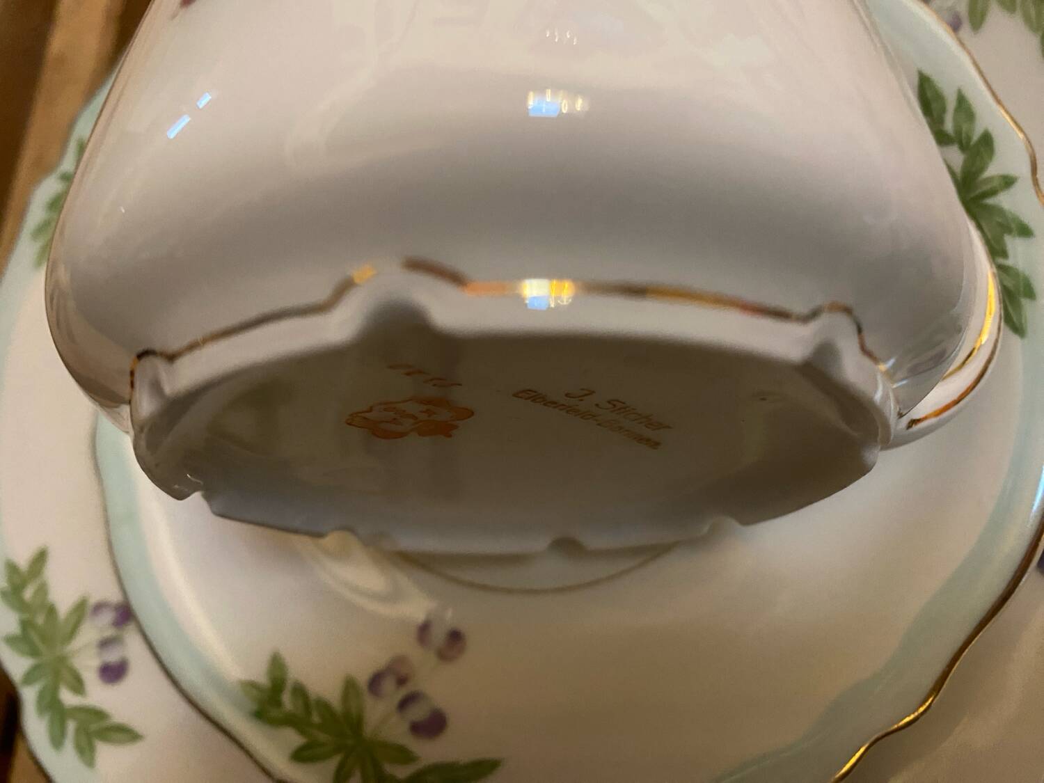 Set of 2 antique porcelain chocolate services.