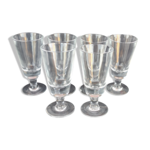 Série de 6 anciens verres de bistrot