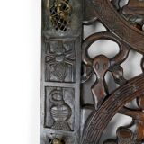 African door in carved wood and bronze of village chief Baboun, Cameroon, early 20th century