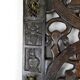 African door in carved wood and bronze of village chief Baboun, Cameroon, early 20th century