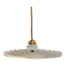 Vintage crenellated opaline pendant lamp