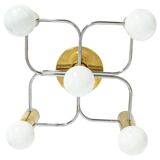 Leola Sciolari ceiling light in dark chrome brass, Germany, 1970s