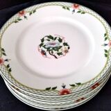 6 Assiettes plates en porcelaine de Limoges