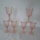 12 rose pink rosaline glasses France - 6 H 14.5 cm - 6 H 12.5 cm