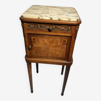 Marquetry bedside table