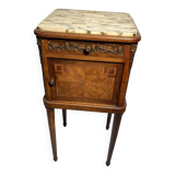 Marquetry bedside table