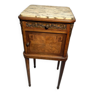 Marquetry bedside table