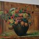 Ancient oil painting on canvas bouquet of flowers