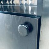 Brutalist Black Ebonised Dry Bar Cabinet, Belgium, 1970s