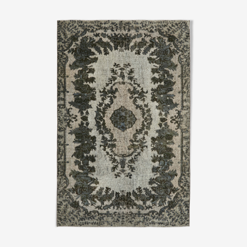 Handmade contemporary oriental 1970s 168 cm x 260 cm grey carpet