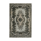 Tapis contemporain oriental des années 1970 168 cm x 260 cm tapis gris fait à la main