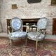 Pair of armchairs medallion in lacquered wood style louis xvi xix eme century