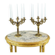 Pair of gilded bronze candelabra with 5 lights, Louis XVI style, 20th century.
