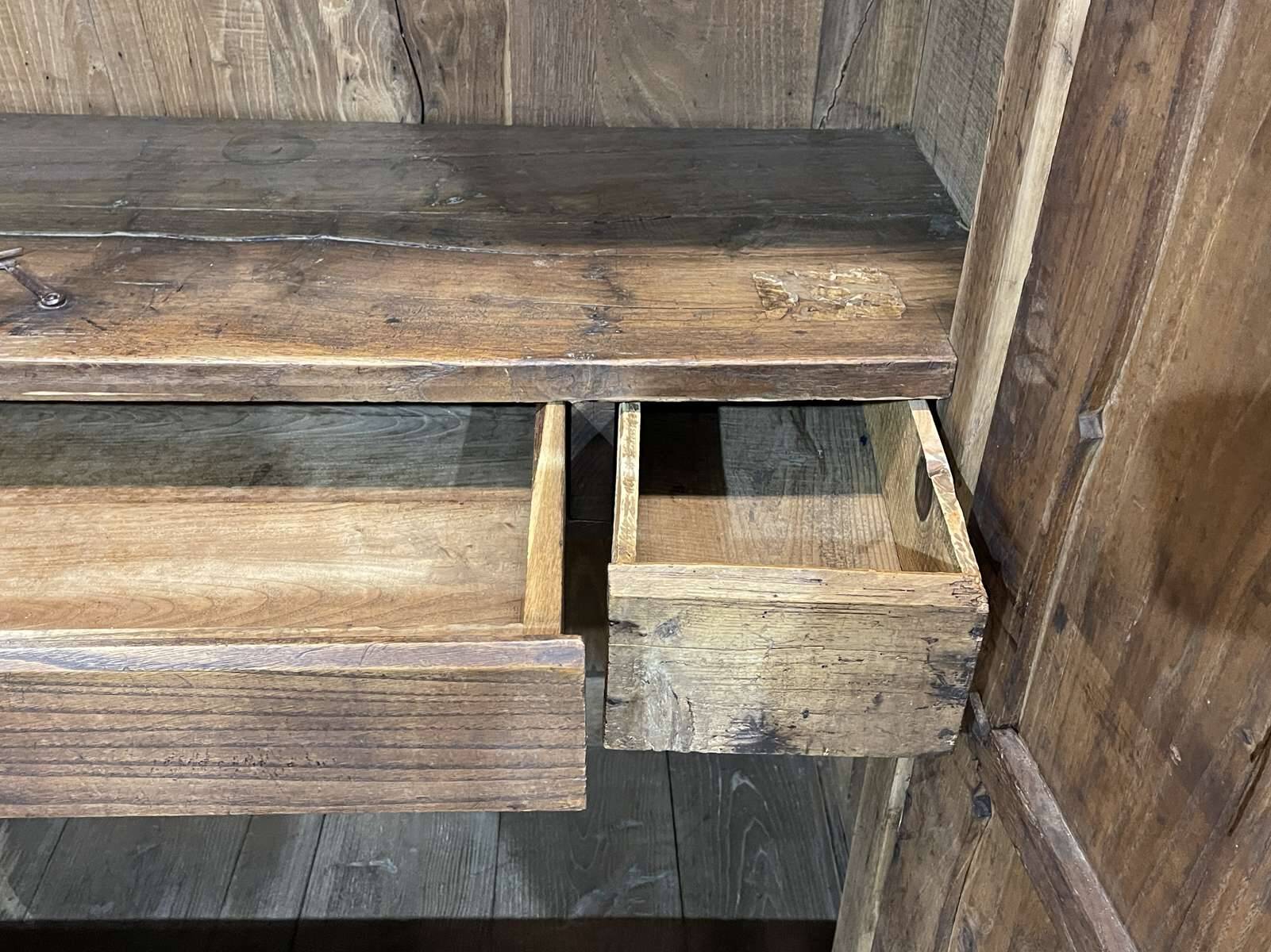 19th century raw chestnut country wardrobe