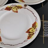 Set of 10 Bohemian dessert plates Orchies Moulin des Loups