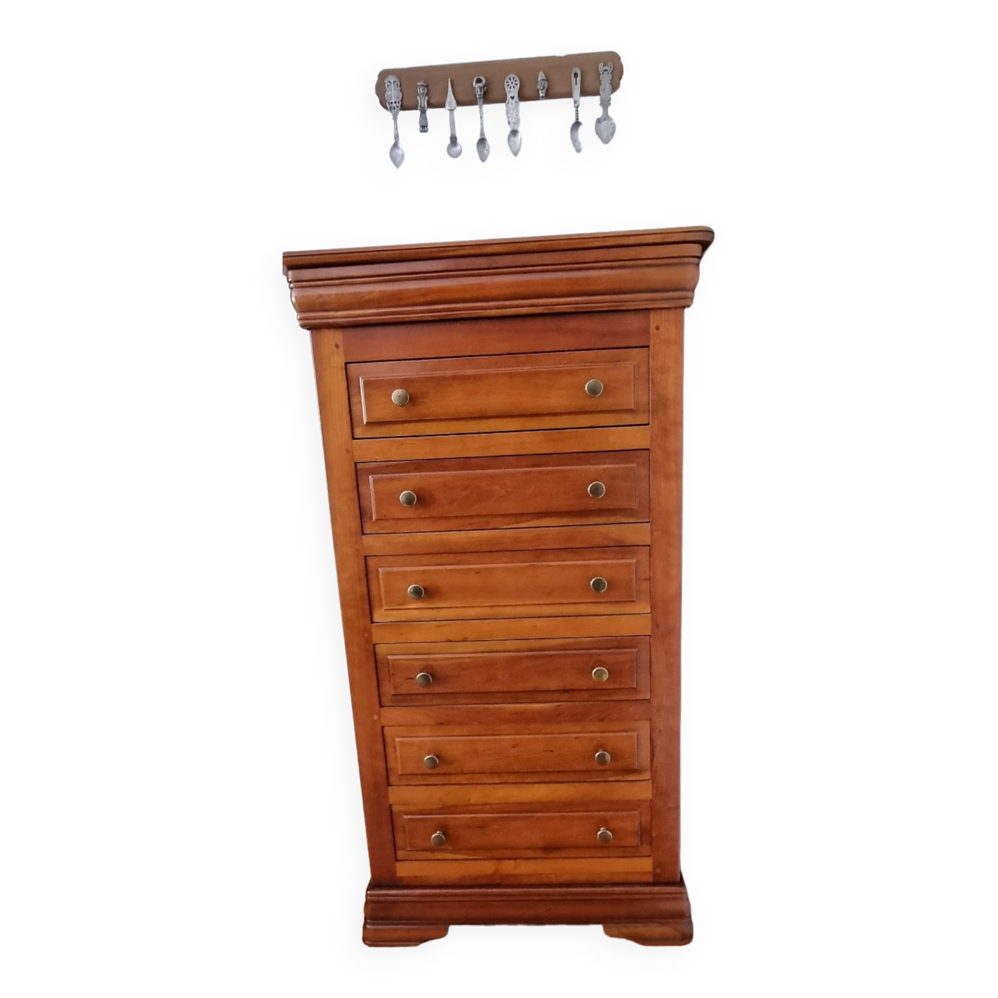 Louis philippe merisier massif style weekly chest of drawers