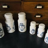 Lot 6 apothecary jars glass